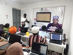 Mr. Etseyamhe another facilitator and Software Developer is giving value to our attendees.