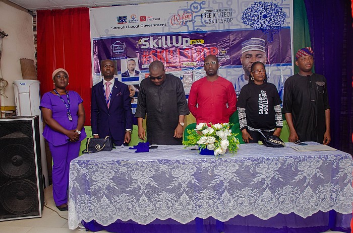 Representatives of LSETF (Lagos State Employment Trust Fund) with The Local Government Chairman and other Local Government Officials
