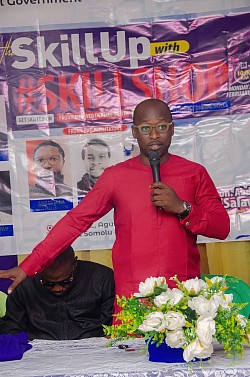 Hon. Hector-Coker Ayo giving his speech