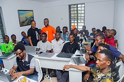 Head of ICT Unit, Somolu Local Government, giving us the required moral support